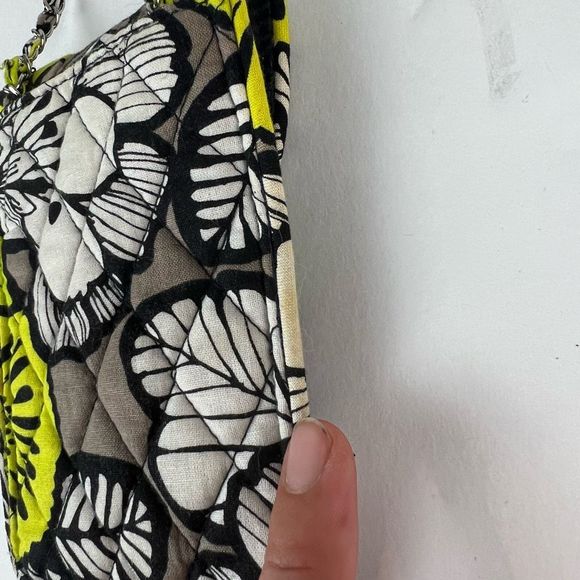 Vera Bradley Citron Green & Gray Phone Crossbody Purse Pouch - Picture 6 of 14